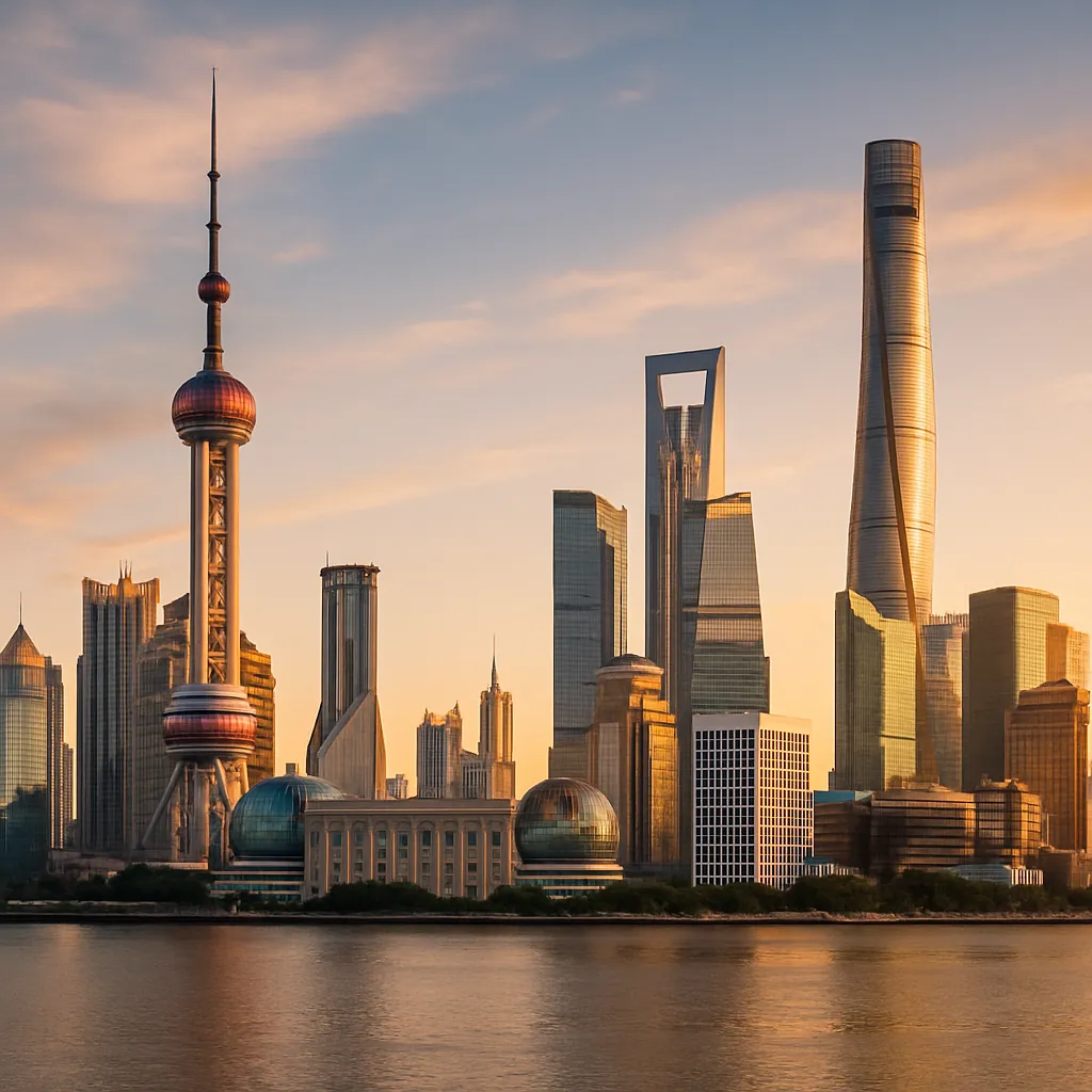 Modern Shanghai financial district skyline representing finance, trade and innovation