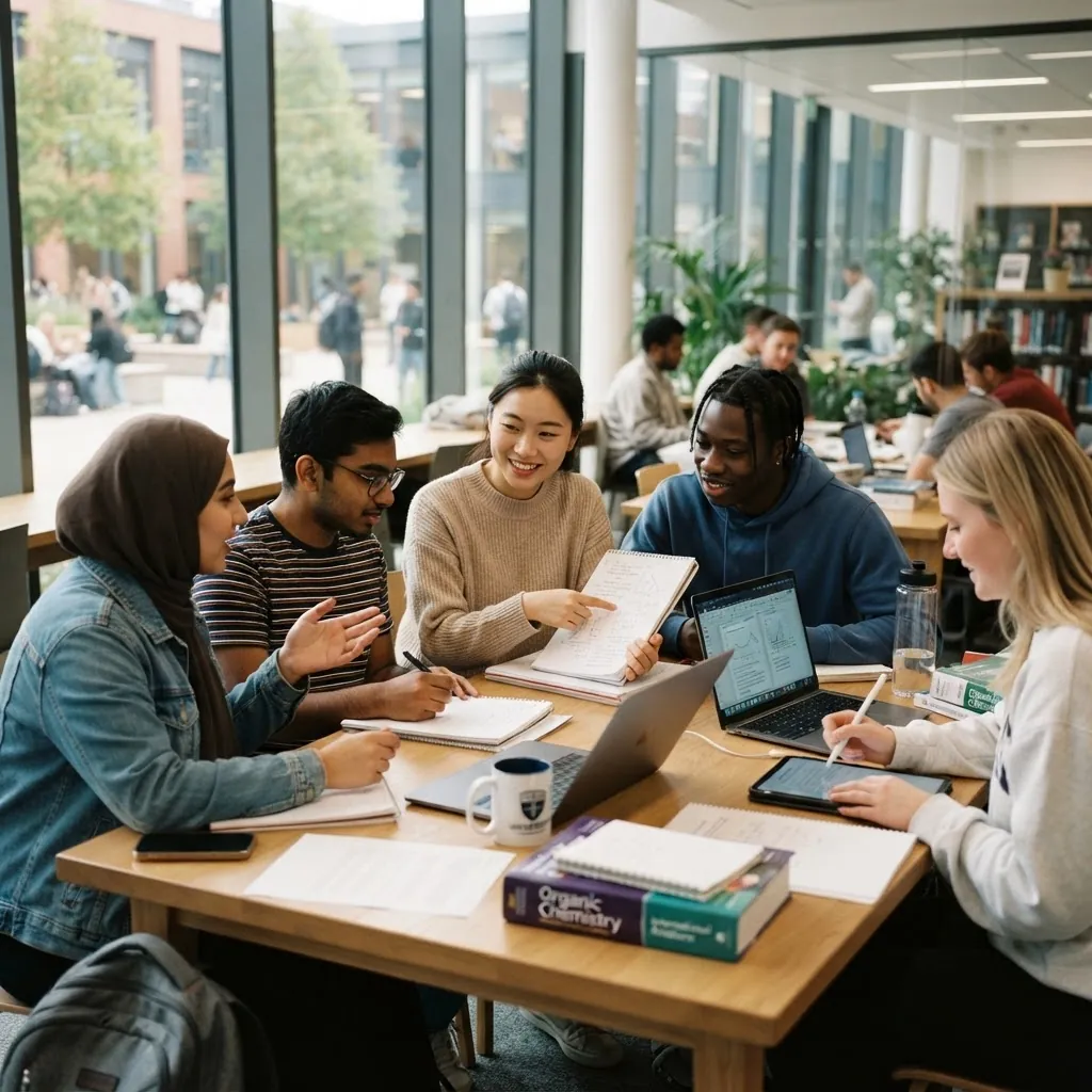 International students studying together and preparing for the CSCA exam