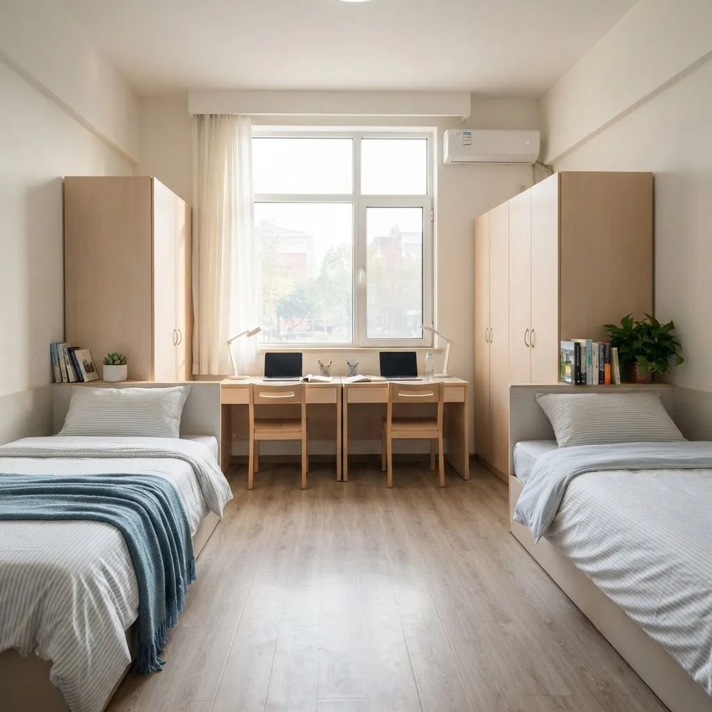 International student dormitory room at Beihang University