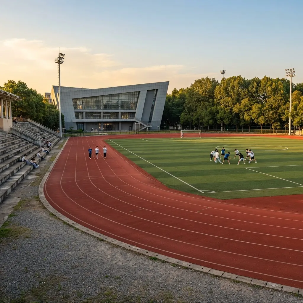 Sports field and running track at Beihang University