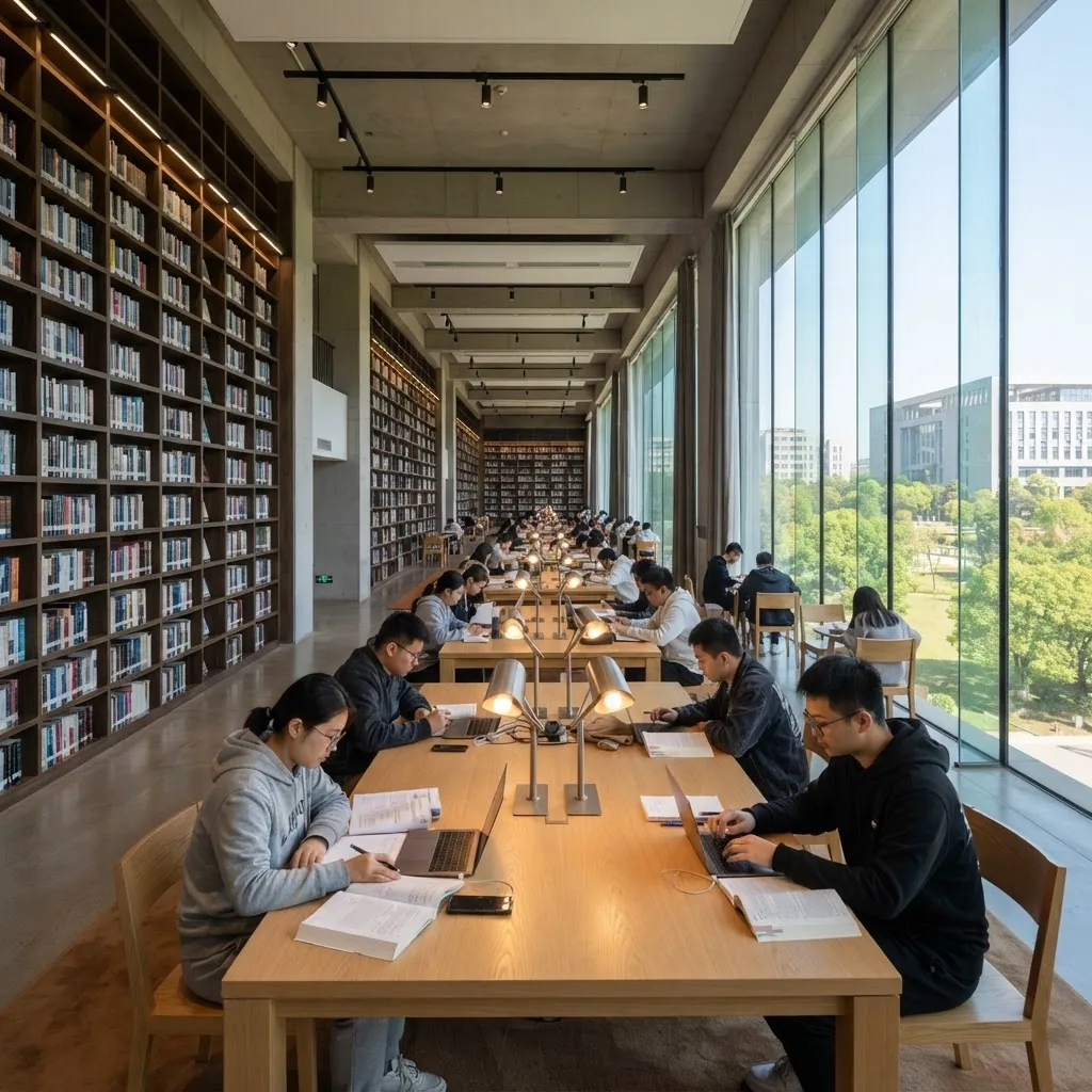 Beijing Normal University library reading room