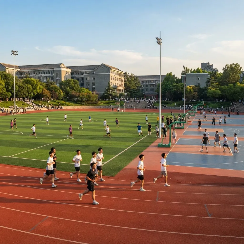 Sports field and running track at Beijing Normal University