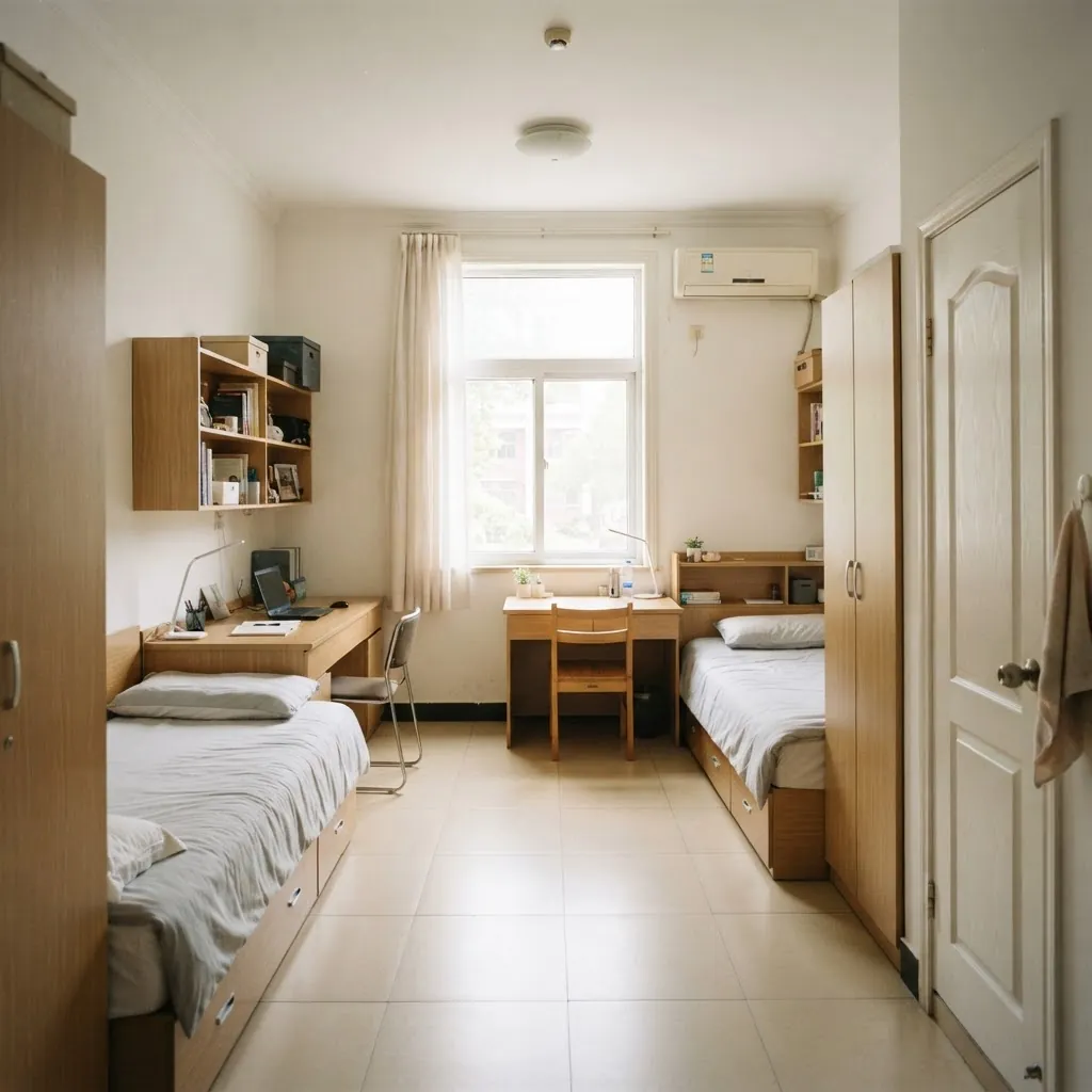 International student dormitory room at North China Electric Power University