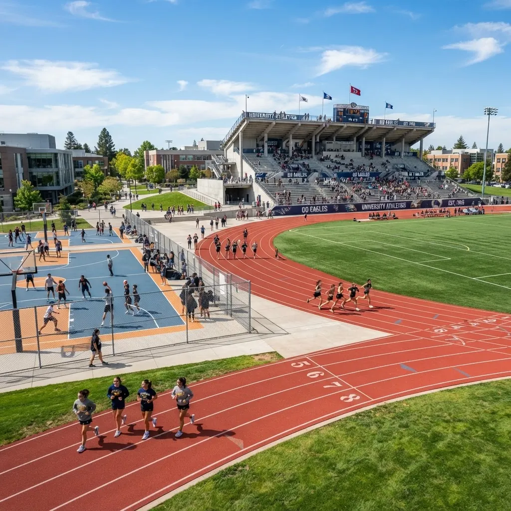 Sports field and running track at Peking University