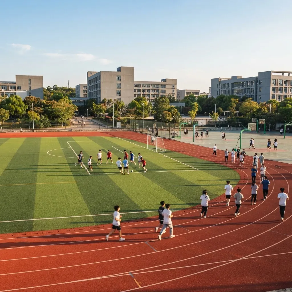 Sports field and running track at Renmin University of China