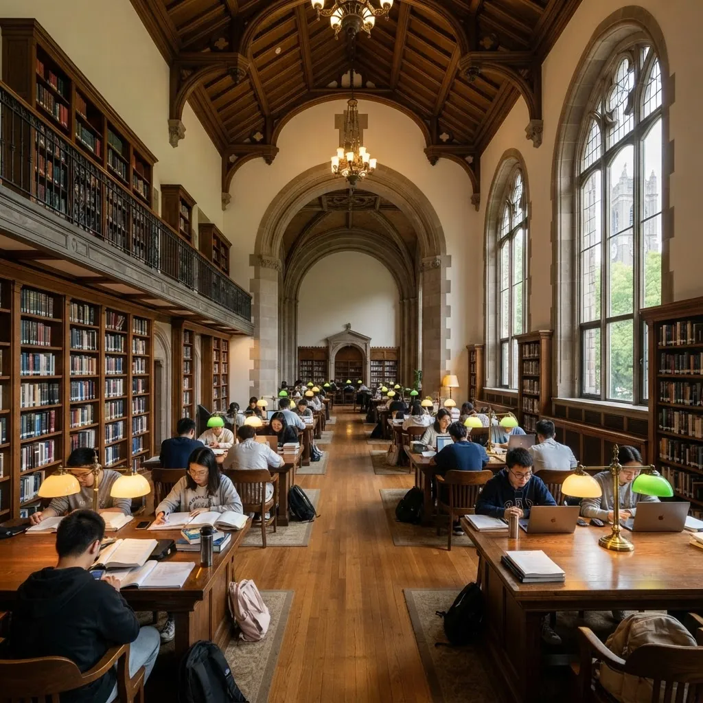 Tsinghua University library reading room