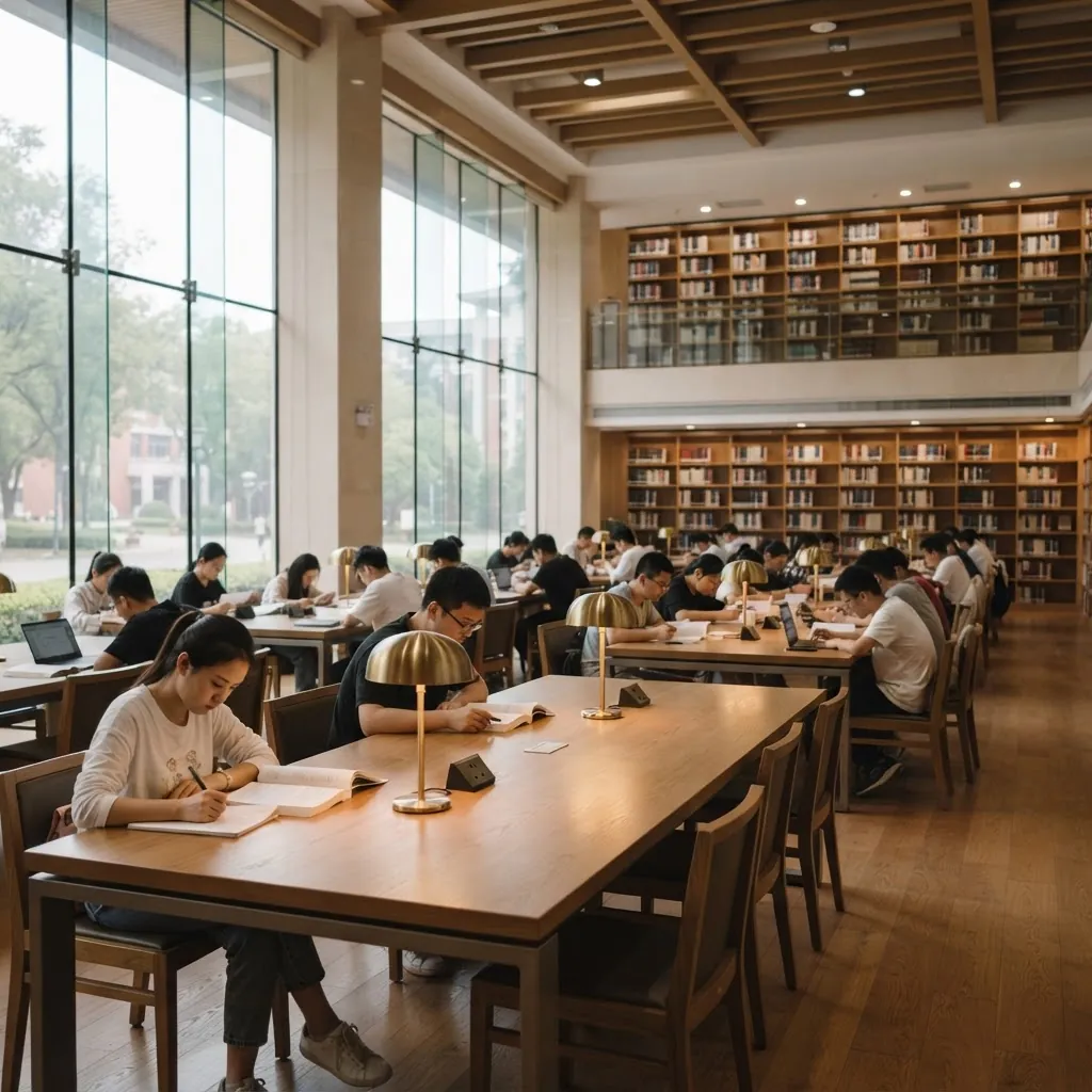 Library reading room at Sichuan University