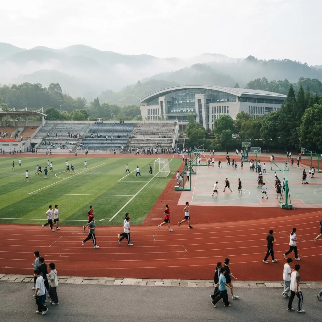 Running track and sports facilities at Sichuan University