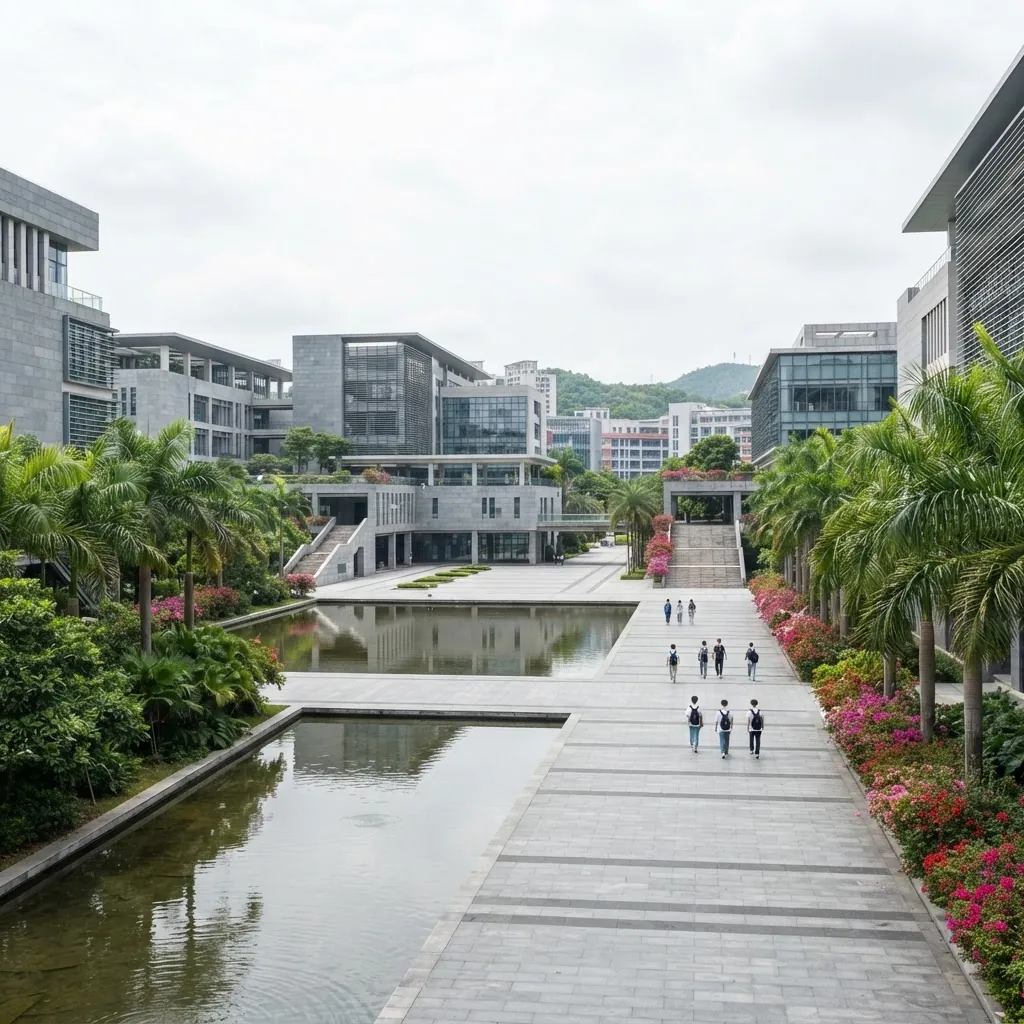 Academic buildings and plaza at South China University of Technology