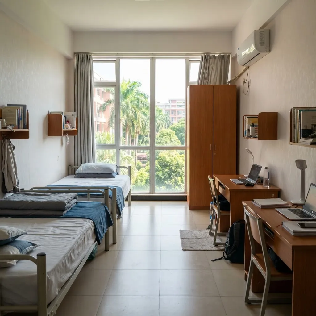 International student dormitory room at South China University of Technology