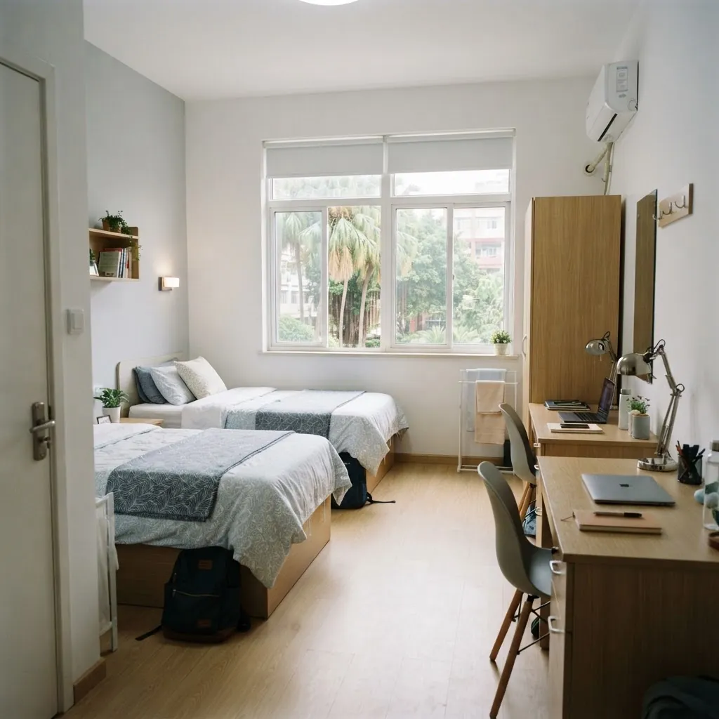 International student dormitory room at Sun Yat-sen University