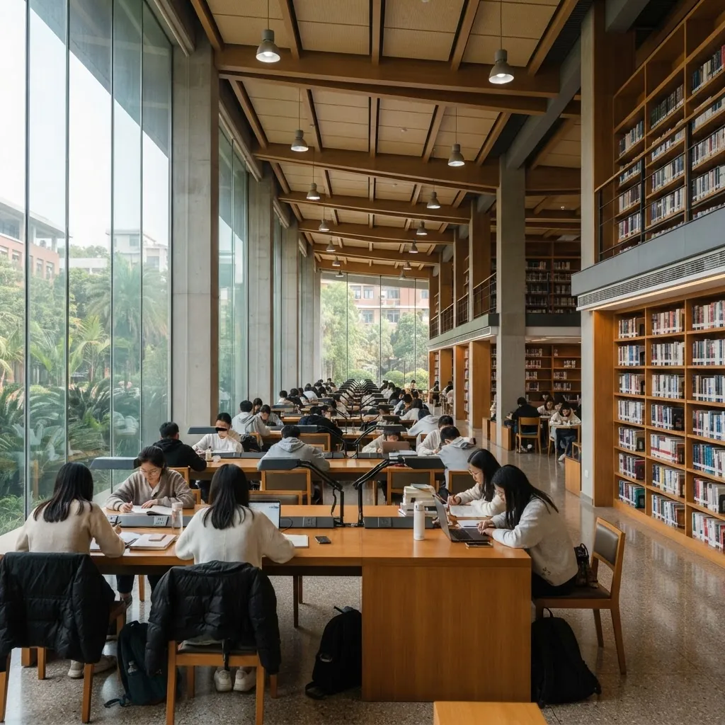 Reading room in the Sun Yat-sen University library
