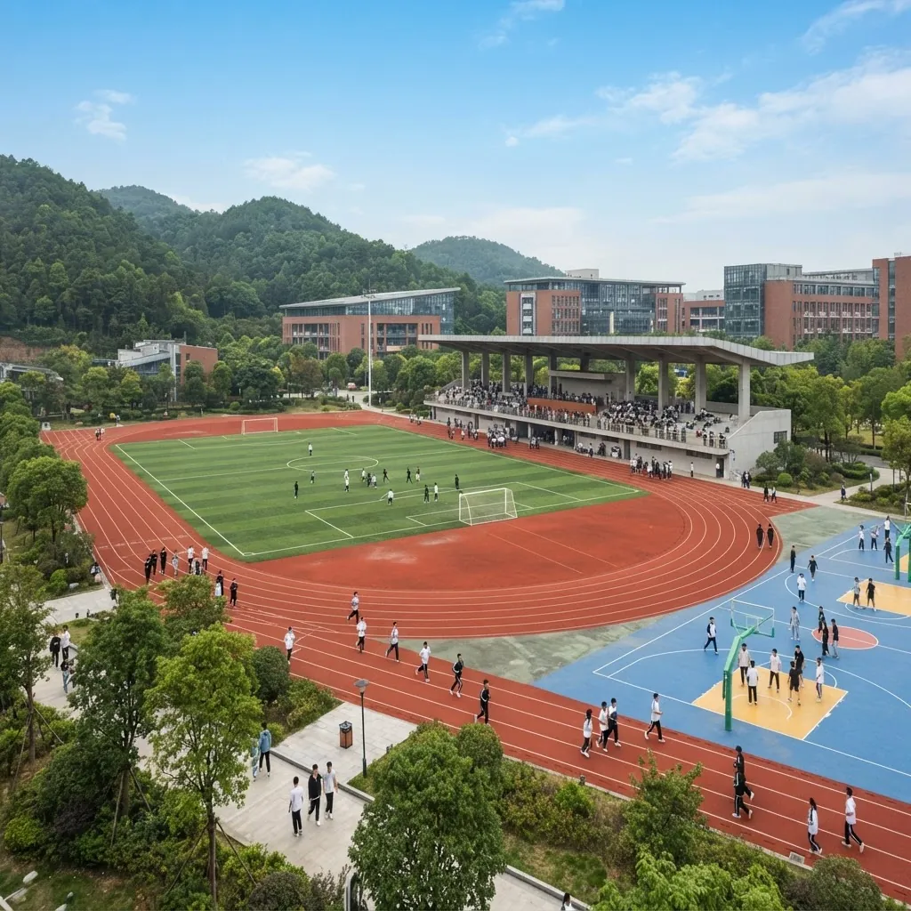 Sports stadium and running track at Zhejiang University
