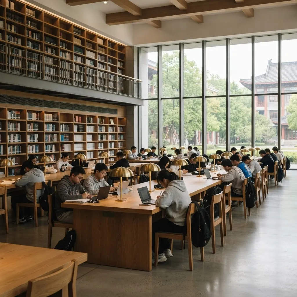 Reading room in the Nanjing University library
