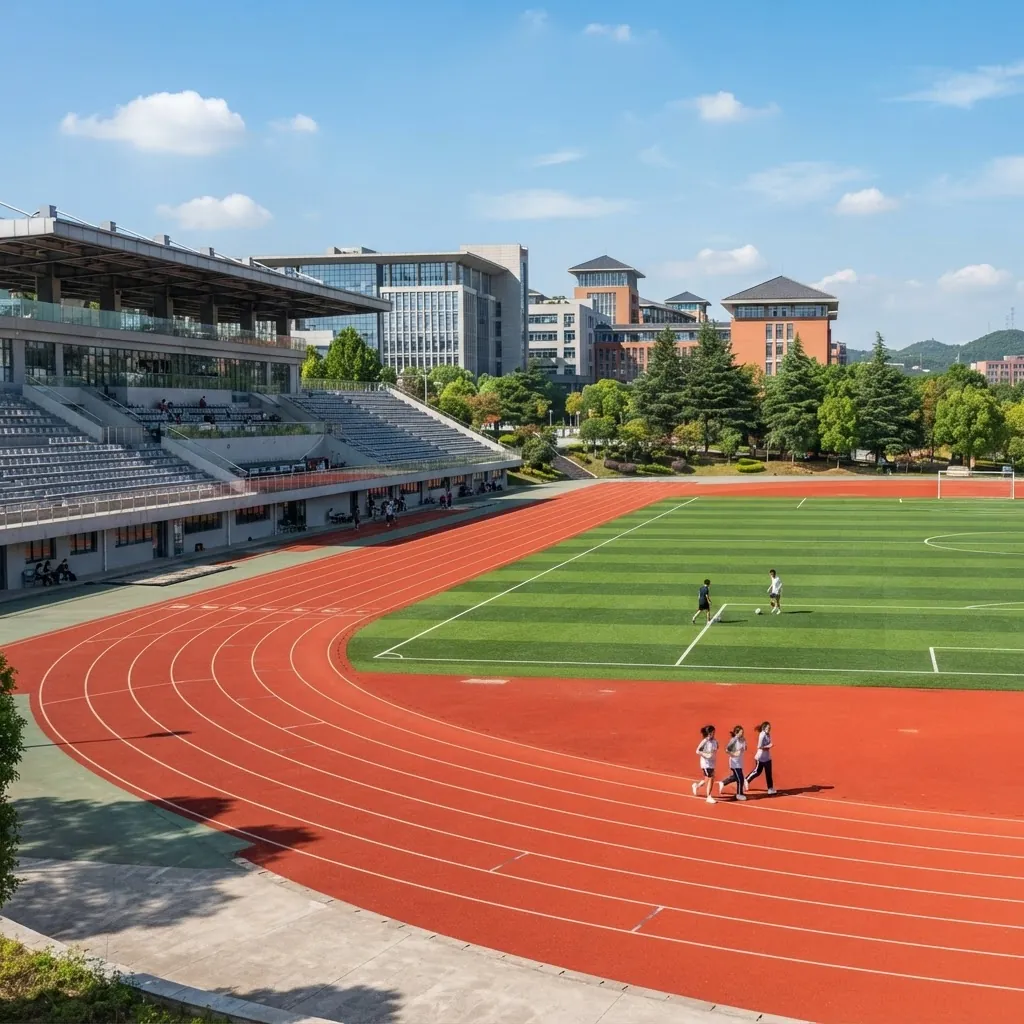 Sports field and running track at Nanjing University