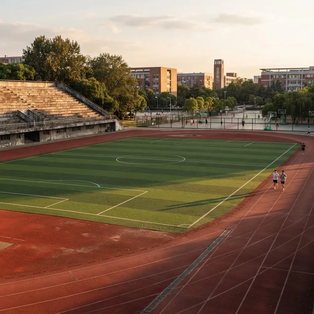 Sports field and running track at East China Normal University
