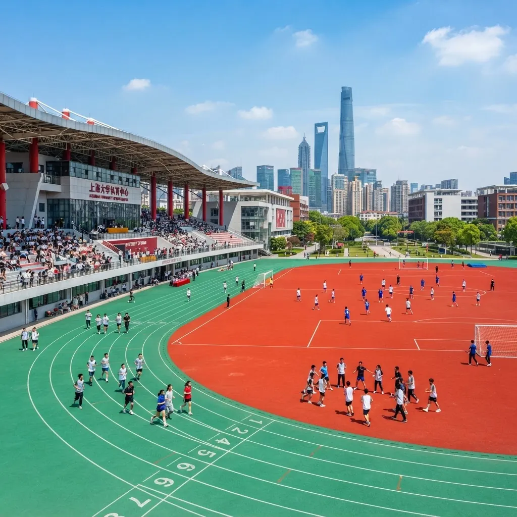Sports field and running track at Fudan University