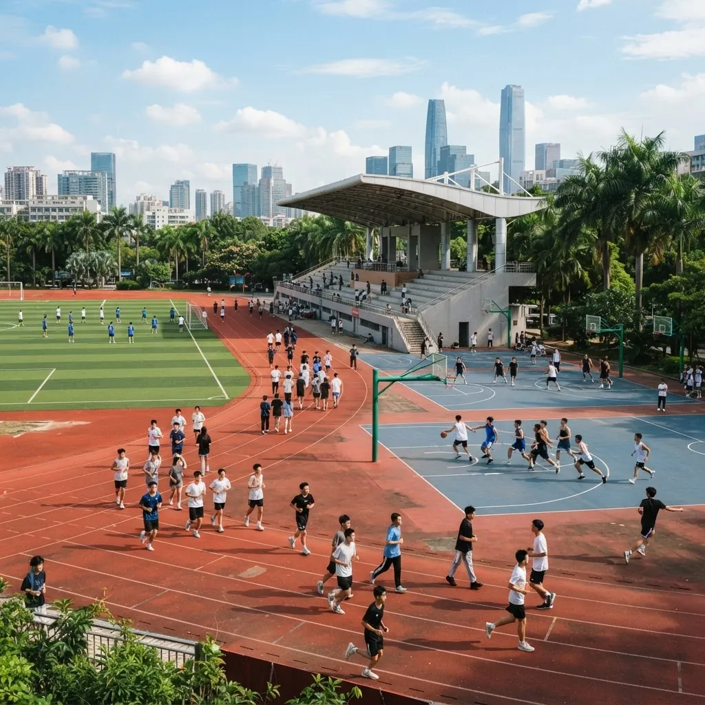 Running track and sports facilities at Shenzhen University