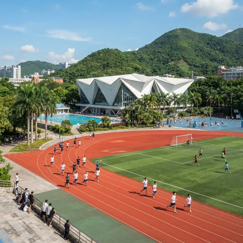 Running track and gymnasium at Southern University of Science and Technology