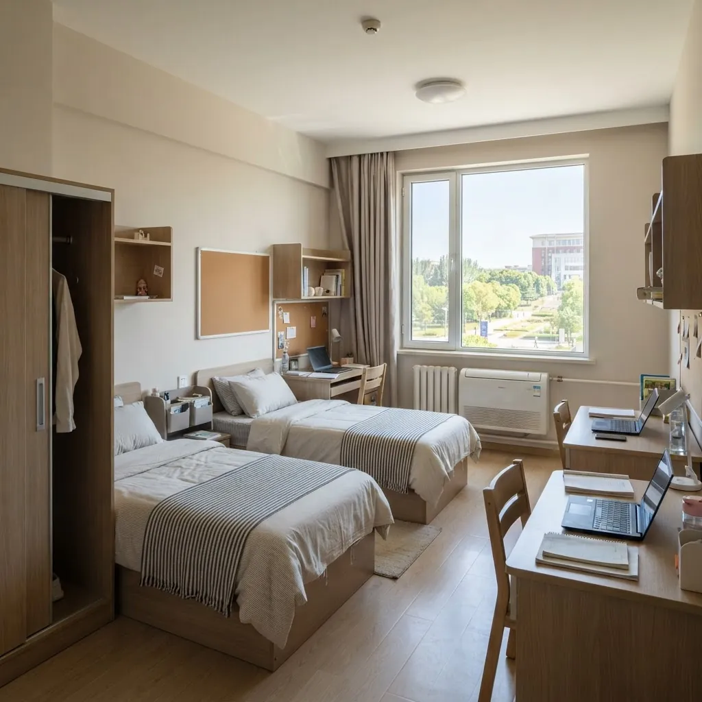 International student dormitory room at Nankai University