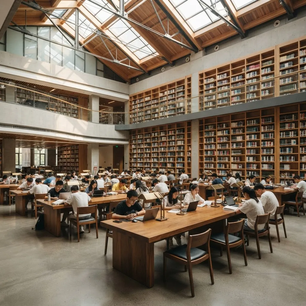 Reading room in the Nankai University library