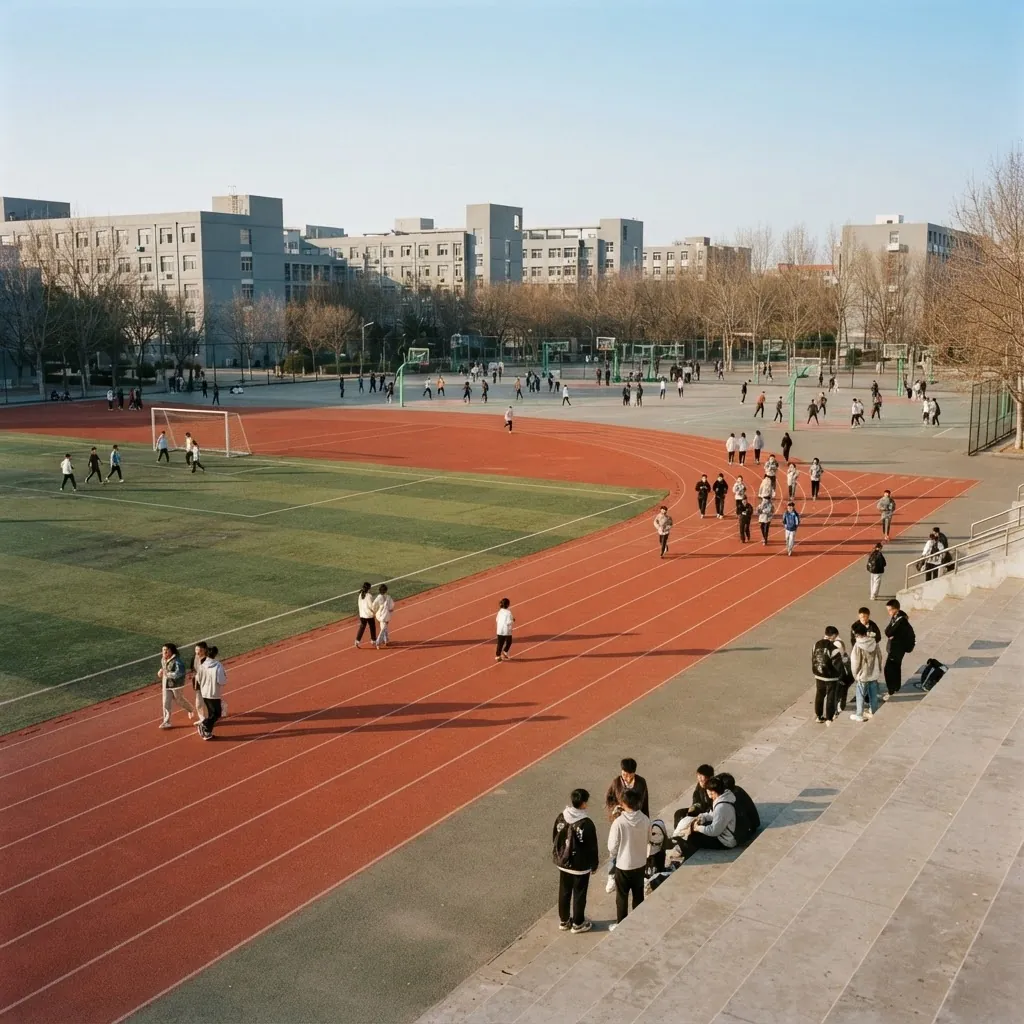 Running track and sports facilities at Tianjin University