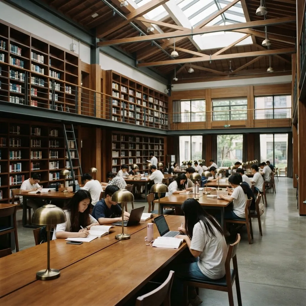 Library reading room at Huazhong University of Science and Technology