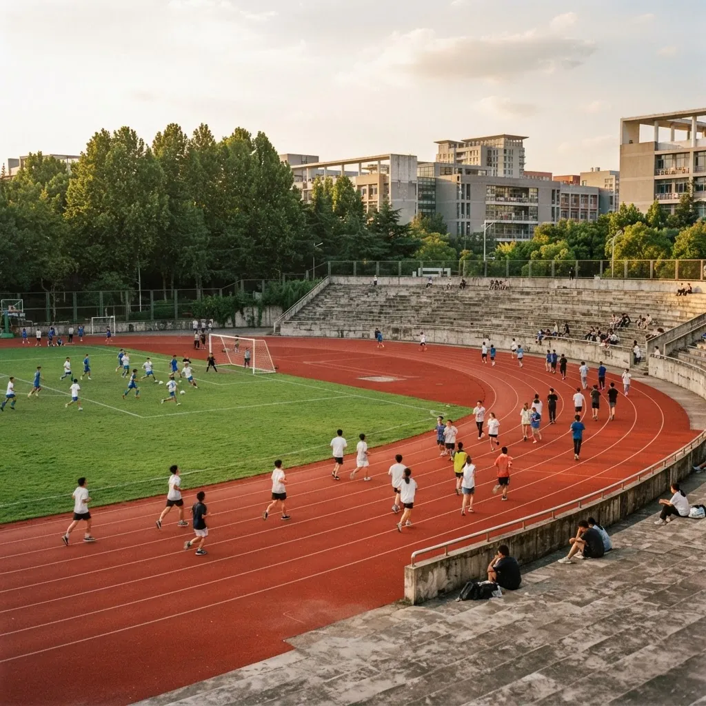 Running track and sports stadium at Huazhong University of Science and Technology