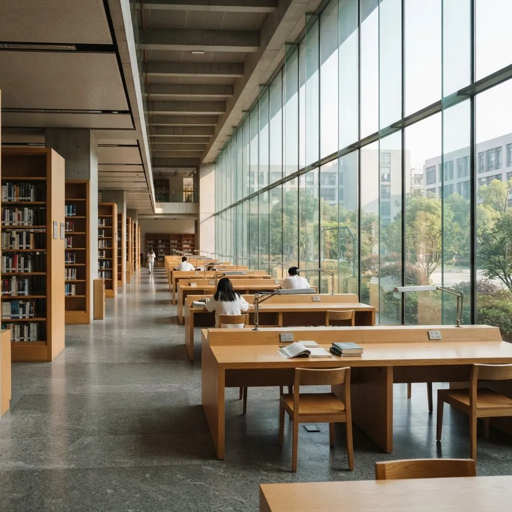 Reading room in the Wuhan University library