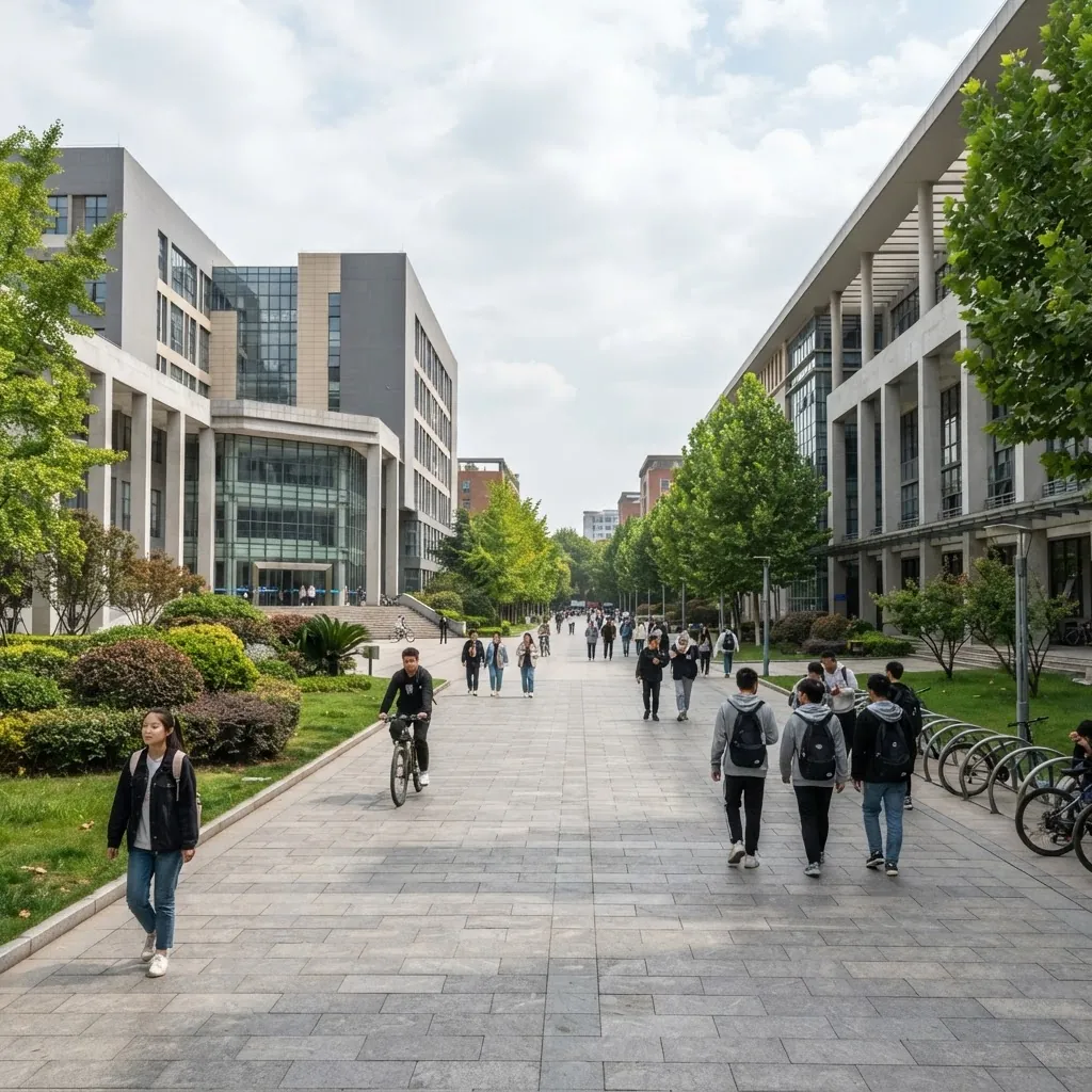 Northwestern Polytechnical University campus buildings and tree-lined walkways
